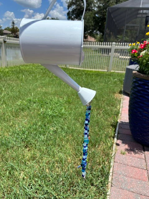 Blue Watering Can Garden Display